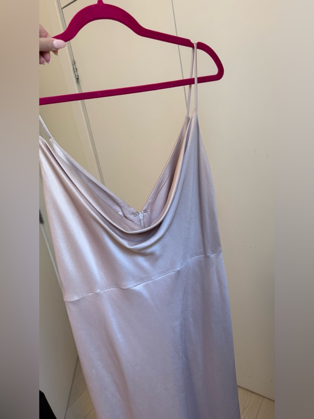 Jenny Yoo Sylvie Cowl Satin Gown in Prosecco - Picture 8 of 8